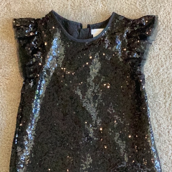 Tahari Black Sequin Kids Formal Dress, Size 6 - Picture 3 of 6